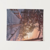 Tenture Winter sunset in pine forest near sea (Devant (Horizontal))