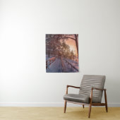 Tenture Winter sunset in pine forest near sea (En situation)