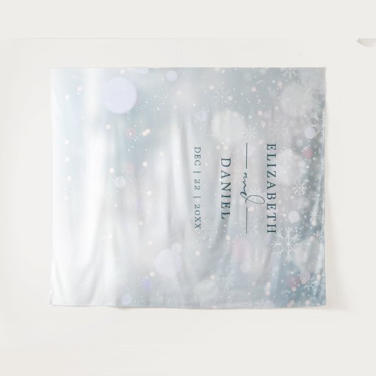 Tenture Winter Wonderland Mariage Photo Booth Backdrop (Devant (Horizontal))