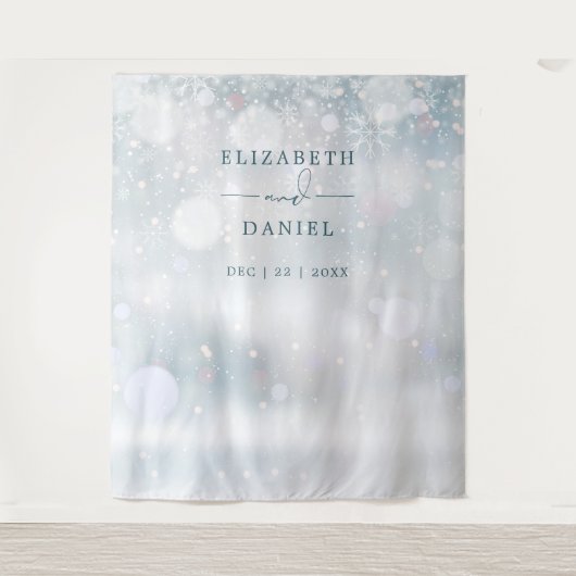 Tenture Winter Wonderland Mariage Photo Booth Backdrop (Devant)