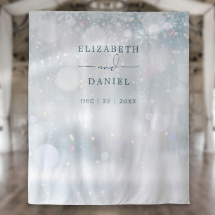 Tenture Winter Wonderland Mariage Photo Booth Backdrop