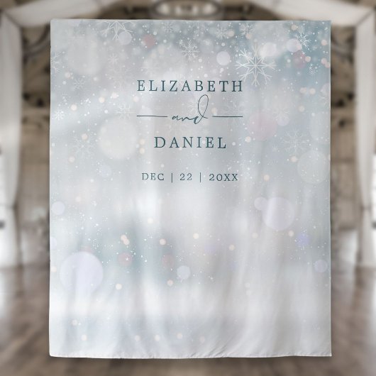 Tenture Winter Wonderland Mariage Photo Booth Backdrop