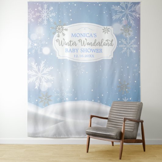 Tenture Winter Wonderland Snoweflakes backdrop (En situation)