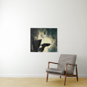 Tenture Wolf Alpha hurlant À La Pleine lune La Nuit (En situation (horizontale))