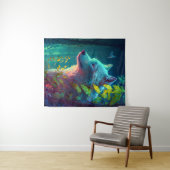 Tenture Wolf Animal Portrait Peinture Faune En Plein Air (En situation (horizontale))