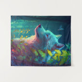 Tenture Wolf Animal Portrait Peinture Faune En Plein Air (Devant (Horizontal))