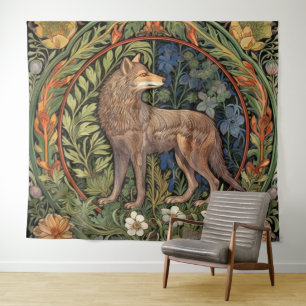Tenture Wolf dans la forêt Art nouveau