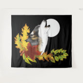 Tenture Wolf Howling Moon (Devant (Horizontal))
