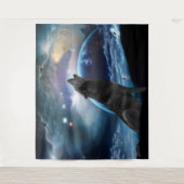 Tenture Wolf hurle sur la lune (Devant)