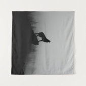 Tenture Wolf hurle sur la lune (Devant (Horizontal))