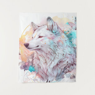 Tenture Wolf Portrait Animal Peinture Faune En Plein Air