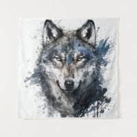 Wolf Portrait Animal Peinture Faune En Plein Air
