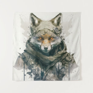Tenture Wolf Portrait Animal Peinture Forêt faunique