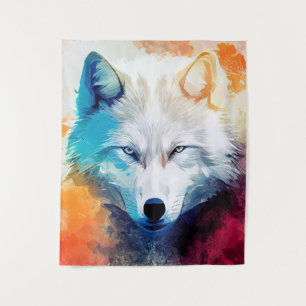Tenture Wolf Wild Nature Animal Couleur Art Peinture