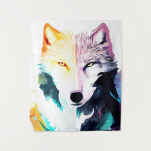 Tenture Wolf Wild Nature Animal Couleur Art Peinture