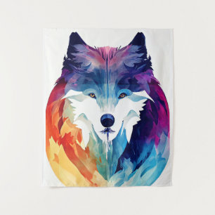 Tenture Wolf Wild Nature Animal Couleur Art Peinture