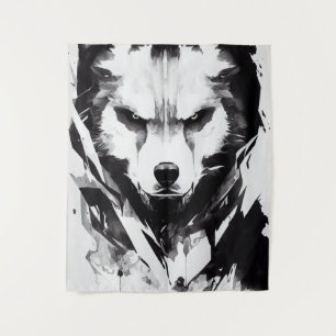 Tenture Wolf Wild Nature Free Spirit Art Brush Peinture