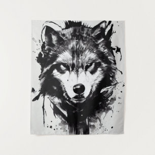 Tenture Wolf Wild Nature Free Spirit Art Brush Peinture