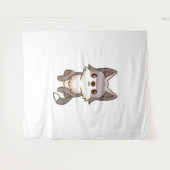 Tenture Wolfhound de chien Husky (Devant (Horizontal))