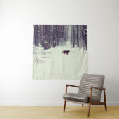 Tenture Wonderland d'hiver : Forêt de pins neigeux (En situation)