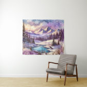 Tenture Wonderland d'hiver Motifs de Nature Mountain Lake (En situation (horizontale))