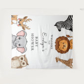 Tenture Woodland Forest Animals Baby Shower (Devant (Horizontal))