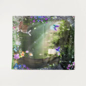 Tenture Woodland Forêt à fleurs magiques Deer & Bunny Tape (Devant (Horizontal))