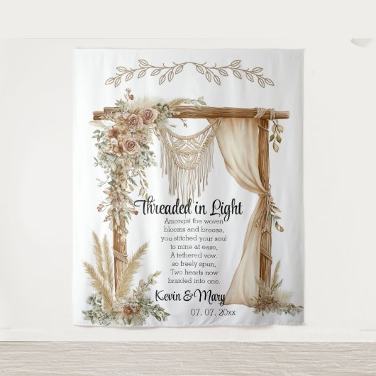 Tenture Woven Vows: A Tapestry of Unity Wedding Backdrop (Devant)