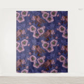 Tenture Wren et hellebore, violet et rose (Devant)