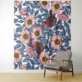 Tenture Wrens en rose (En situation)