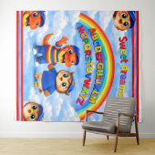 Tenture Wrexham hoot A rainbow sweet dreams, large wall ta (En situation (horizontale))