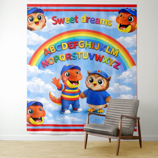 Tenture Wrexham hoot A rainbow sweet dreams, large wall ta (En situation)
