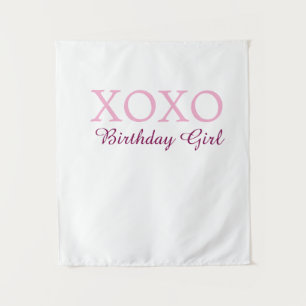 Tenture Xoxo nom de fille d'anniversaire rose mauve simple