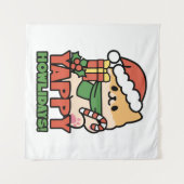 Tenture Yappy Howlidays - Jote Christmas Dog Cartoon (Devant (Horizontal))
