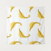 Tenture Yellow dinosaur seamless pattern. Funny vintage il (Devant (Horizontal))
