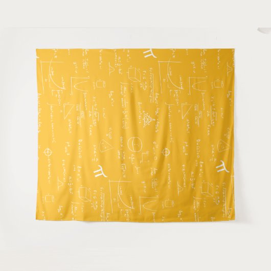 Tenture Yellow White Mathematic Formulas Equations (Devant (Horizontal))