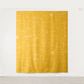 Tenture Yellow White Mathematic Formulas Equations (Devant)