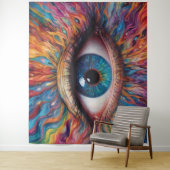 Tenture Yeux abstraits colorés (En situation)