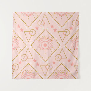 Tenture Yeux en or rose : conception géométrique sans cout