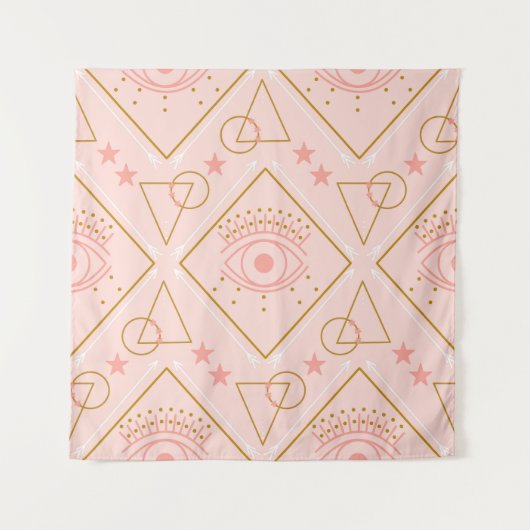 Tenture Yeux en or rose : conception géométrique sans cout (Devant)