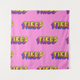 Tenture Yikes Mots : Papier Peint Vintage Rose.