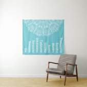 Tenture Yoga Words White Mandala (En situation (horizontale))