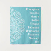 Tenture Yoga Words White Mandala (Devant)
