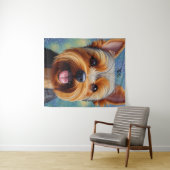 Tenture Yorkshire Terrier Pointillisme Portrait de chien (En situation (horizontale))