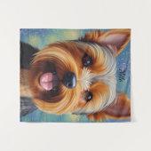 Tenture Yorkshire Terrier Pointillisme Portrait de chien (Devant (Horizontal))