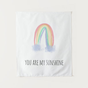 Tenture You are my sunshine watercolor painted rainbow