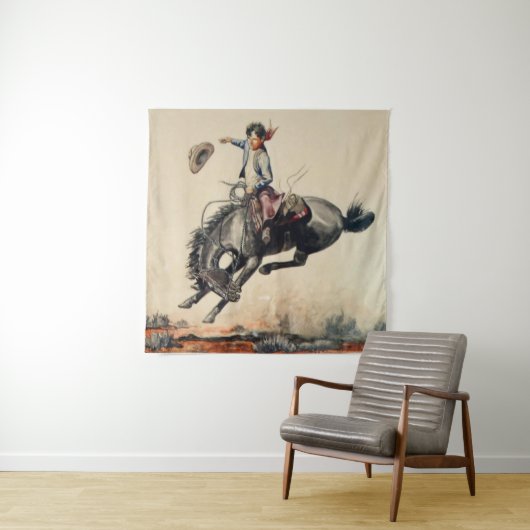 Tenture "Young Cowboy" de Will James (En situation)