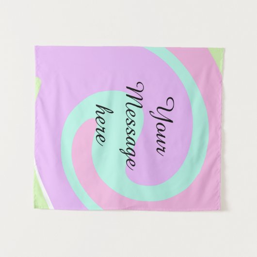 Tenture Your message here add text name monogram pink past (Devant (Horizontal))