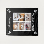 Tenture Your pet dog custom photo collage best friend name (Devant (Horizontal))