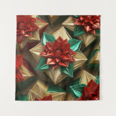 Tenture Yuletide Opulence : Threads dorés de Noël (Devant (Horizontal))